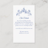 Elegante  Romance Dusty Blue QR Code Wedding Informatiekaartje (Voorkant)