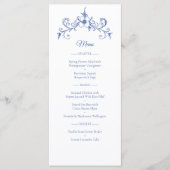 Elegante  Romance Dusty Blue Wedding Menu (Voorkant)