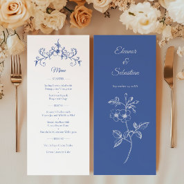 Elegante Romance Dusty Blue Wedding Menu