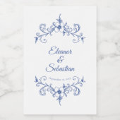 Elegante Romance Dusty Blue Wedding Mini Wijn Etiket (Enkel label)