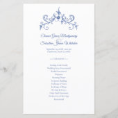 Elegante  Romance Dusty Blue Wedding Program (Voorkant)