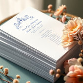 Elegante Romance Dusty Blue Wedding Program