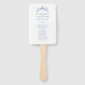 Elegante  Romance Dusty Blue Wedding Program Handwaaier (Voorkant)