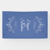 Elegante  Romance Dusty Blue Wedding Welkom Spandoek (Horizontaal)