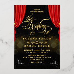 Elegante Romance   Roos Gold Foil Wedding Folie Uitnodiging
