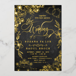 Elegante Romance | Roos Gold Foil Wedding Folie Uitnodiging