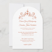 Elegante  Romance Terracotta Floral Wedding Kaart (Voorkant)