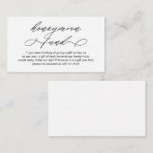 Elegante Romantisch, Huwelijksreis Fonds of Wensen Informatiekaartje (Voorkant / Achterkant)