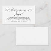 Elegante Romantisch, Huwelijksreis Fonds of Wensen Informatiekaartje (Voorkant / Achterkant)