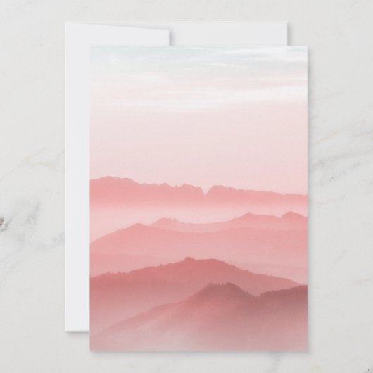 Elegante romantische Abstracte berg chique bruilof Kaart (Achterkant)