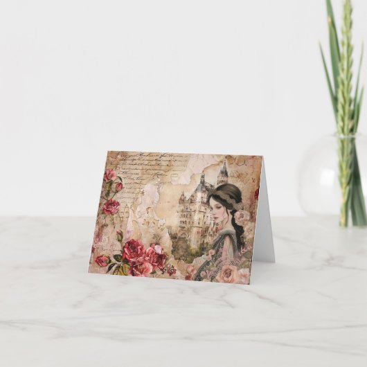 Elegante romantische Abstracte kunst Blank Note Ka Feestdagen Kaart (Voorkant)