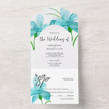 Elegante Romantische Blauwe Waterverf Iris