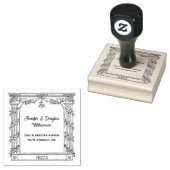 Elegante romantische bloemboog retouradres rubberstempel (Gestempeld)