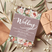 Elegante romantische bloemen bruiloft uitnodiging