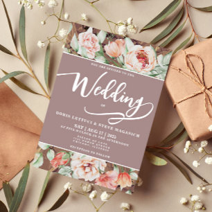 Elegante romantische bloemen bruiloft uitnodiging