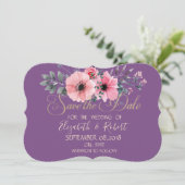 Elegante Romantische Bloemen Save The Date (Staand voorkant)