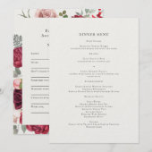 Elegante Romantische Bloemendinerkaart Menu (Voorkant / Achterkant)