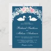 Elegante romantische bloemeneenden bruiloft uitnod kaart (Voorkant)