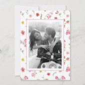 Elegante romantische bloemenfoto Sla de datum op Kaart (Achterkant)