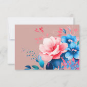 Elegante romantische bloemenscript bruiloft RSVP B Kaartje (Achterkant)