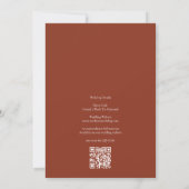 Elegante Romantische Bloemige Boho QR Code Trouwen Kaart (Achterkant)