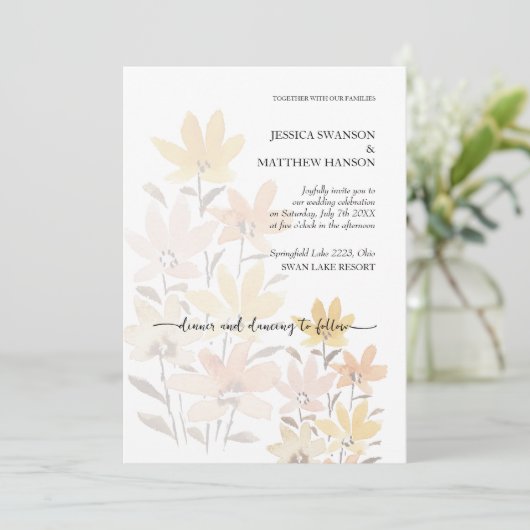 Elegante Romantische Bloemige Boho Tuin Kaart (Staand voorkant)