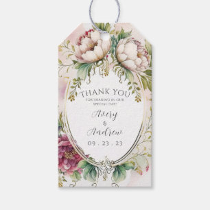Elegante romantische bloemige gepersonaliseerde ca cadeaulabel