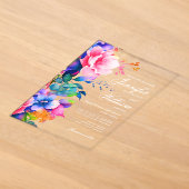 Elegante Romantische Bloemige Huwelijk Script Rege Acryl Uitnodigingen (Laagn)