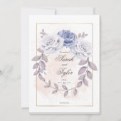 Elegante Romantische Bloemrijke Roos Waterverf Bru Kaart (Voorkant)