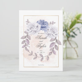 Elegante Romantische Bloemrijke Roos Waterverf Bru Kaart