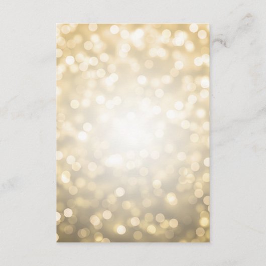 Elegante Romantische Bokeh Lights Trouwdetails Informatiekaartje (Achterkant)