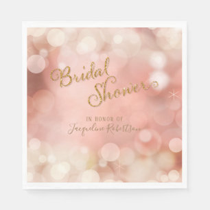 Elegante Romantische Bokeh Schitterende Roze Bruil Servet