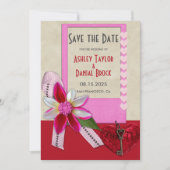Elegante Romantische Boog Hart Sierlijke Trouwdag Save The Date (Voorkant)