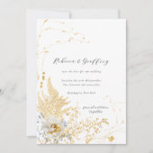 Elegante romantische botanische varen Roos kalligr Save The Date (Voorkant)