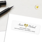 Elegante romantische bruid bruidegom adres etiket