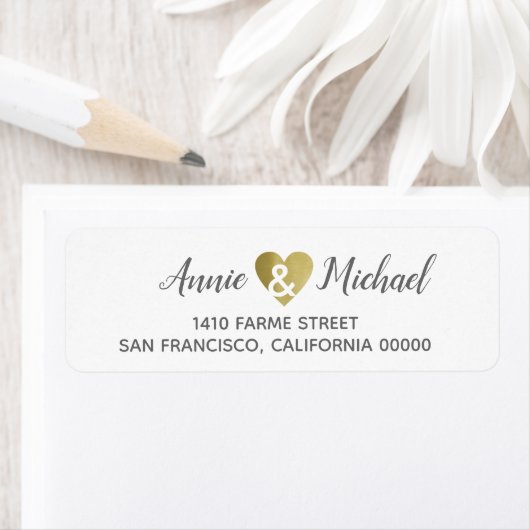 Elegante romantische bruid bruidegom adres etiket (Insitu)
