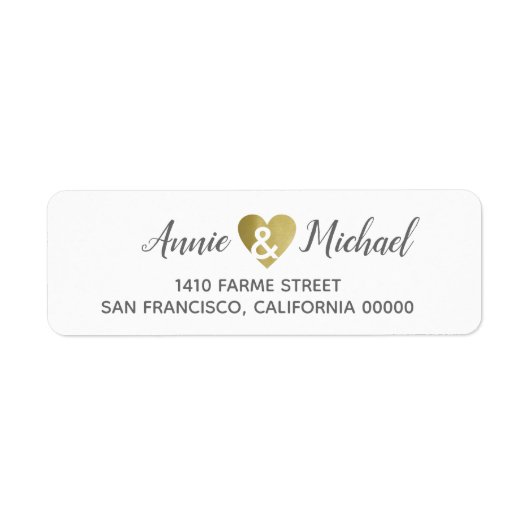 Elegante romantische bruid bruidegom adres etiket (Voorkant)