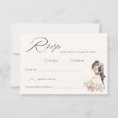 Elegante romantische bruid bruidegom bruiloft RSVP kaartje (Voorkant)