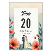 Elegante romantische bruid en bruidegom bloemenbru kaart (Achterkant)