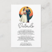 Elegante Romantische Bruid En Bruidegom Zonsonderg Informatiekaartje (Voorkant)