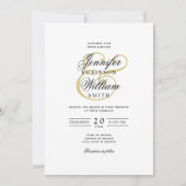 Elegante romantische bruiloft Classic Script Gold Kaart (Voorkant)