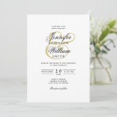 Elegante romantische bruiloft Classic Script Gold Kaart (Staand voorkant)