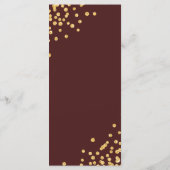 Elegante romantische bruiloft Confetti Gold Bourgo Menu (Achterkant)