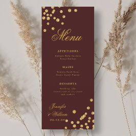 Elegante romantische bruiloft Confetti Gold Bourgo Menu