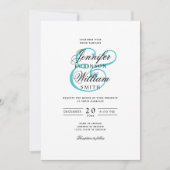 Elegante romantische bruiloft klassieke script tur kaart (Voorkant)