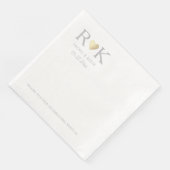 Elegante romantische bruiloft monogram servet (Hoek)