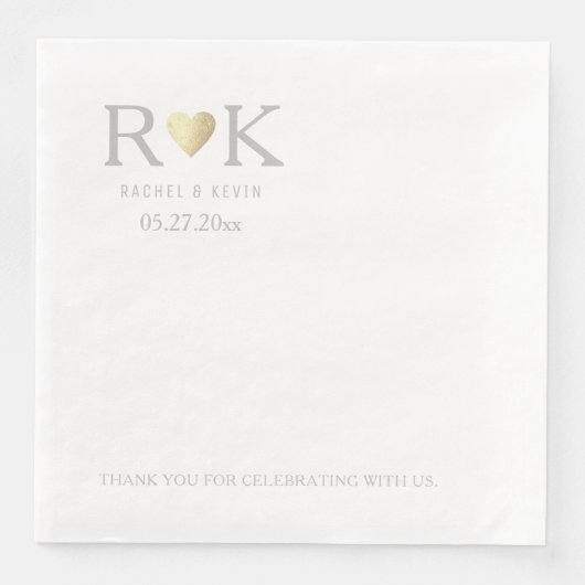 Elegante romantische bruiloft monogram servet (Voorkant)