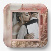 Elegante  romantische bruiloft papieren bordje (Voorkant)