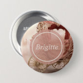 Elegante romantische bruiloft ronde button 7,6 cm (Voorkant /achterkant)