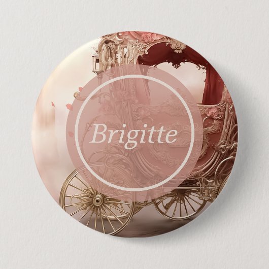Elegante romantische bruiloft ronde button 7,6 cm (Voorkant)